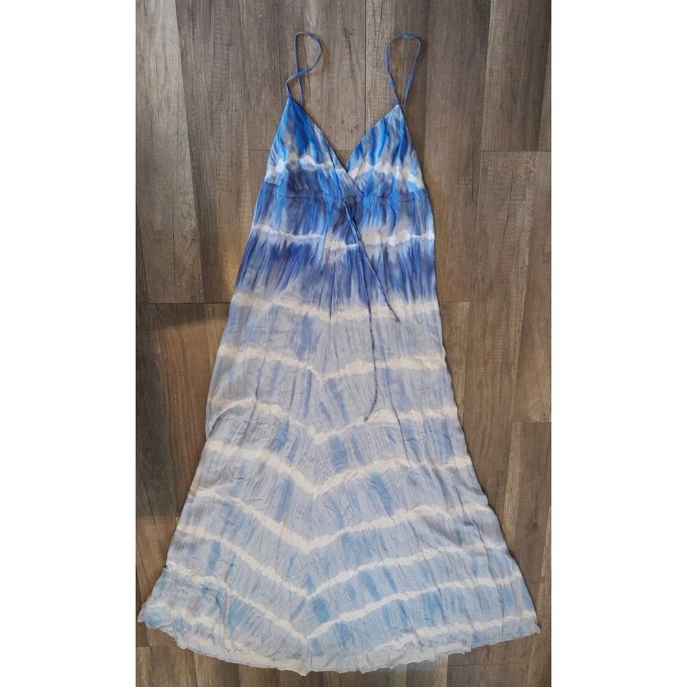 Vintage  Women’s Blue Tie-dye Maxi Halter dress. Size Small. B57